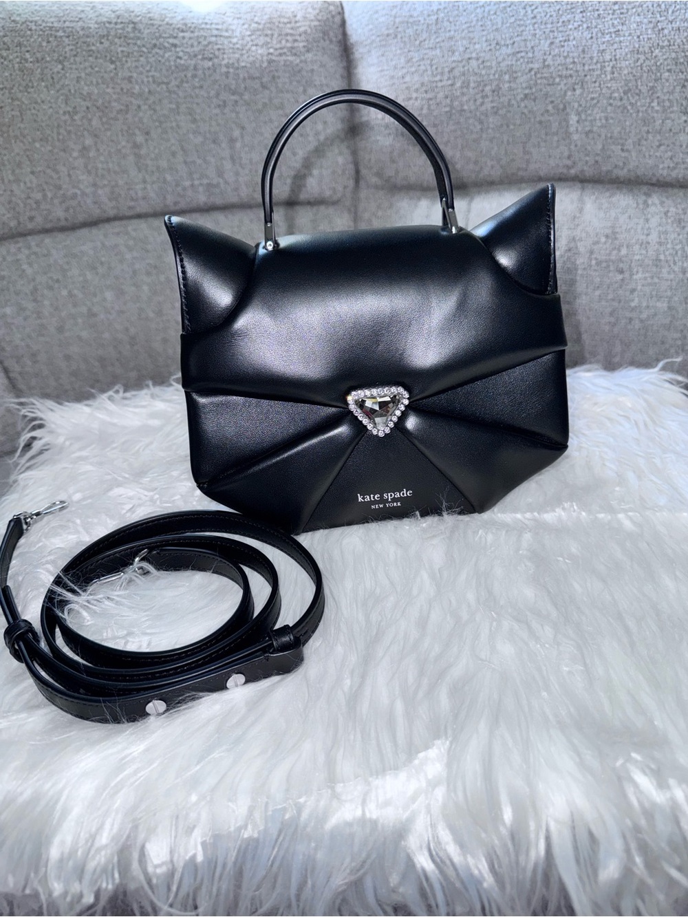 BRAND NEW WHISKERS SMOOTH LEATHER 3D CAT CROSSBODY